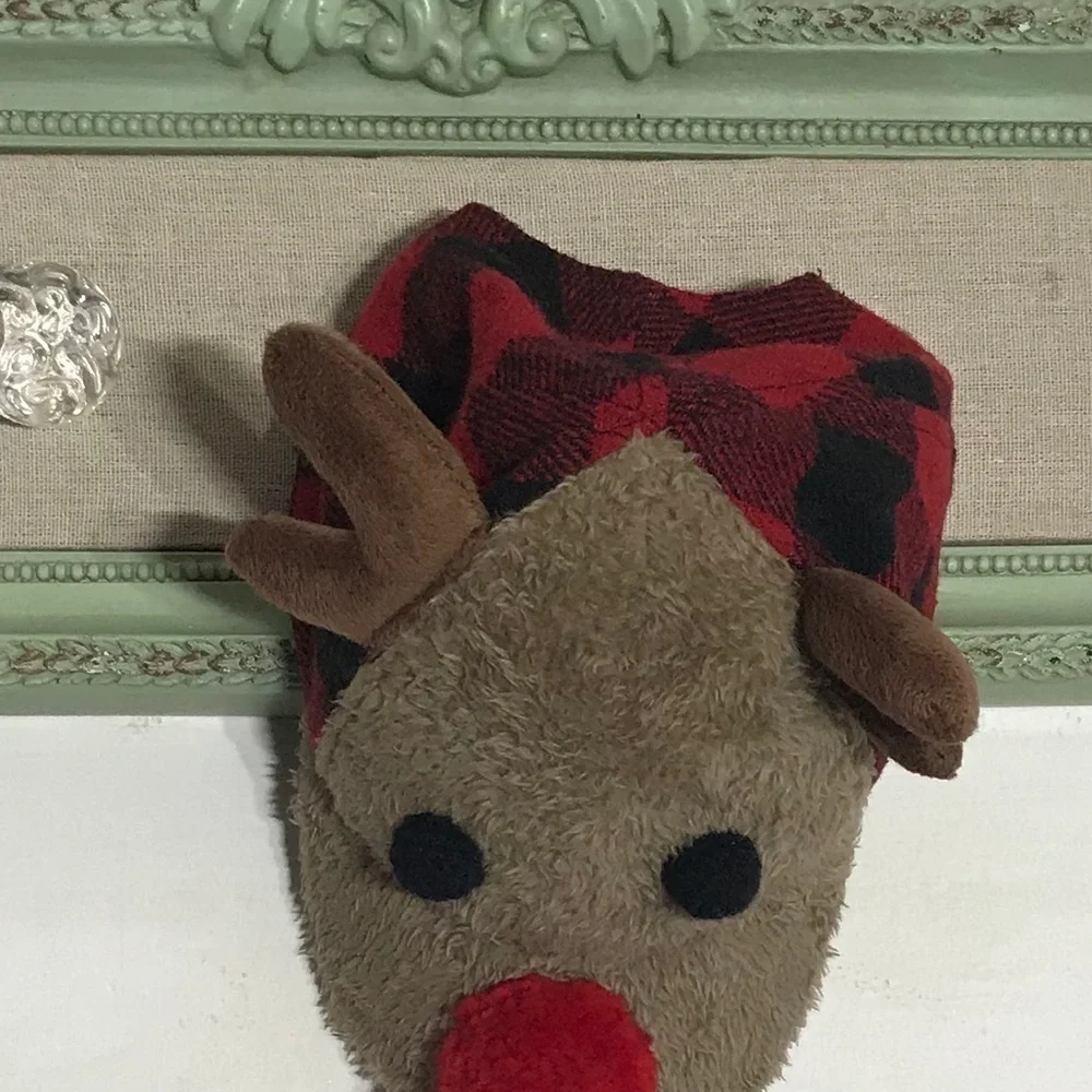 Red Nose Reindeer Plaid Adjustable holiday Hat unisex